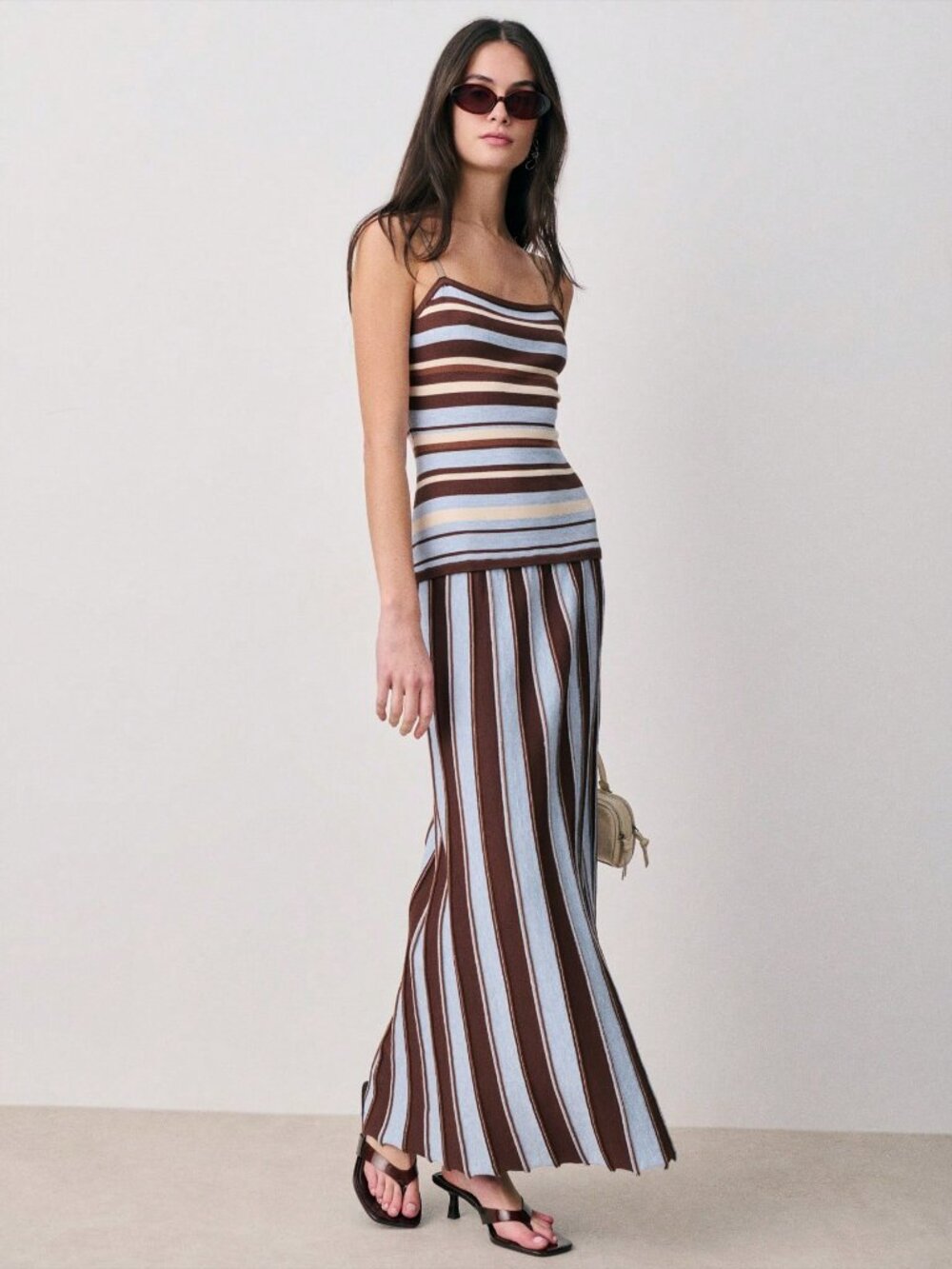 Knit Dress Espresso Pine Stripe